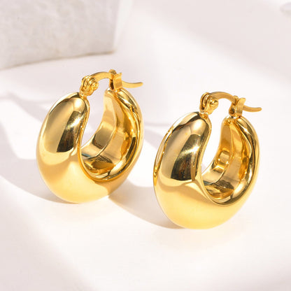 Aretes para mujeres Chunky Round Hoop Earrings for Women