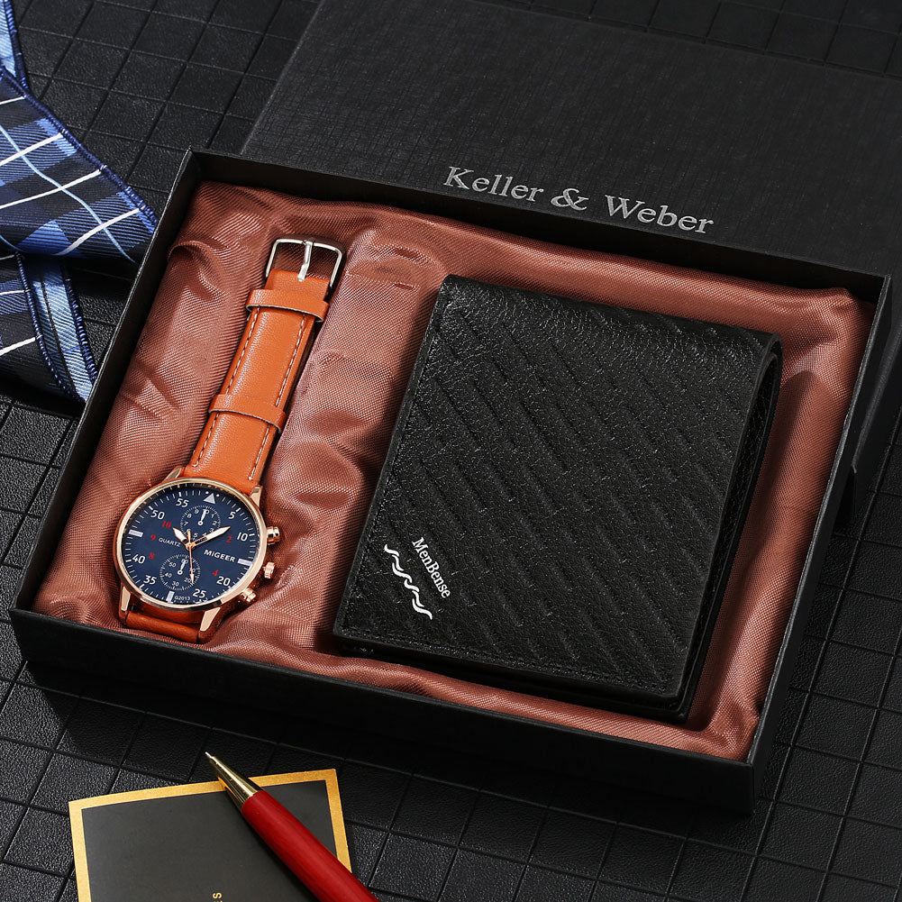 3 Pcs/Set Watches Gift for Husband Men Gift Set Reloj para Hombre y billetera