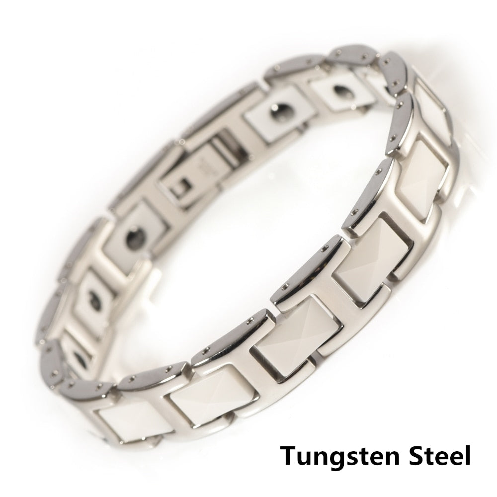 Pulsera para hombre o Mujer Men's or Women's bracelet Titanium Steel Tungsten Steel Energy Bracelet