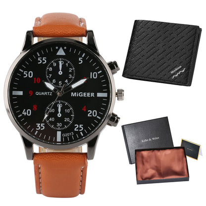 3 Pcs/Set Watches Gift for Husband Men Gift Set Reloj para Hombre billetera