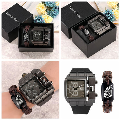 Gift set Men's Watch with bracelet reloj con pulsera para hombres