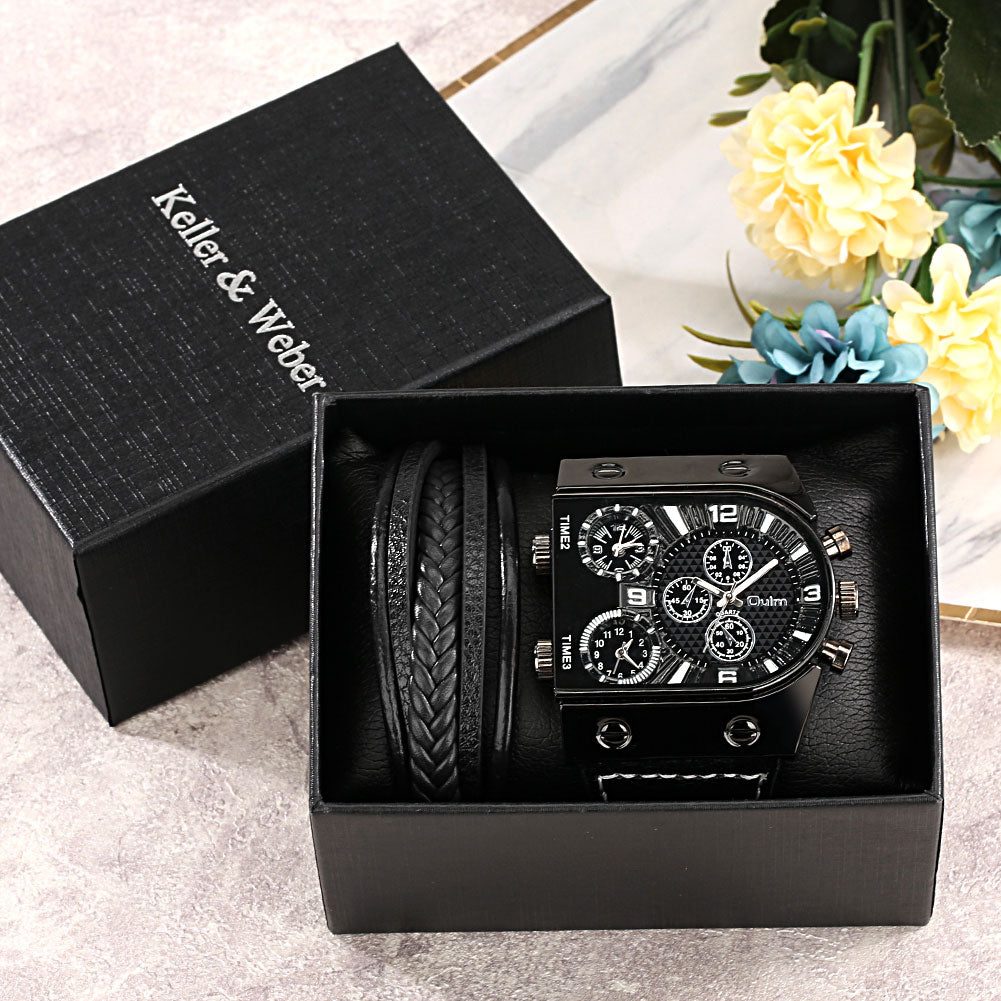 Gift set Men's Watch with bracelets reloj y pulseras para hombres