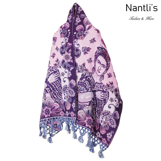 Rebozo Mexicano TM-73404 Purple Frida Mexican Shawl