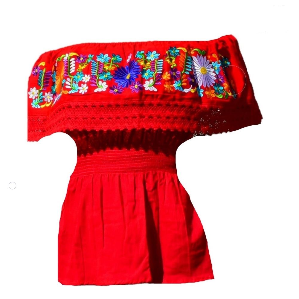 Blusa Bordada TM-77508-1 Red Embroidered Blouse