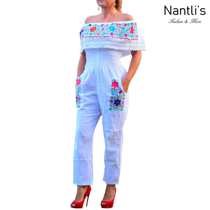 Palazzo Bordado Mexicano TM-79005-F White Mexican Embroidered