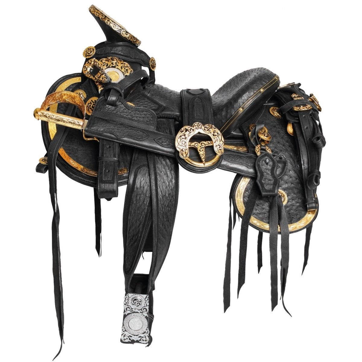 Silla para Caballo TM-WD1015-1015 Black/Gold - Horse Saddle