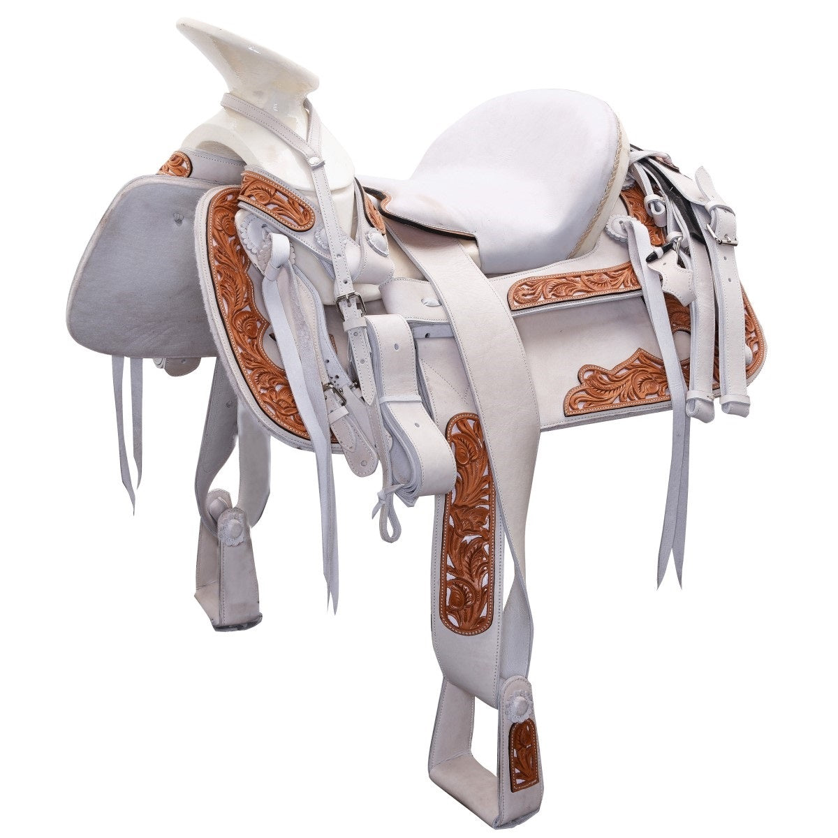Silla de Montar para Caballo TM-WD1064-1033 White-Amber - Horse Saddle