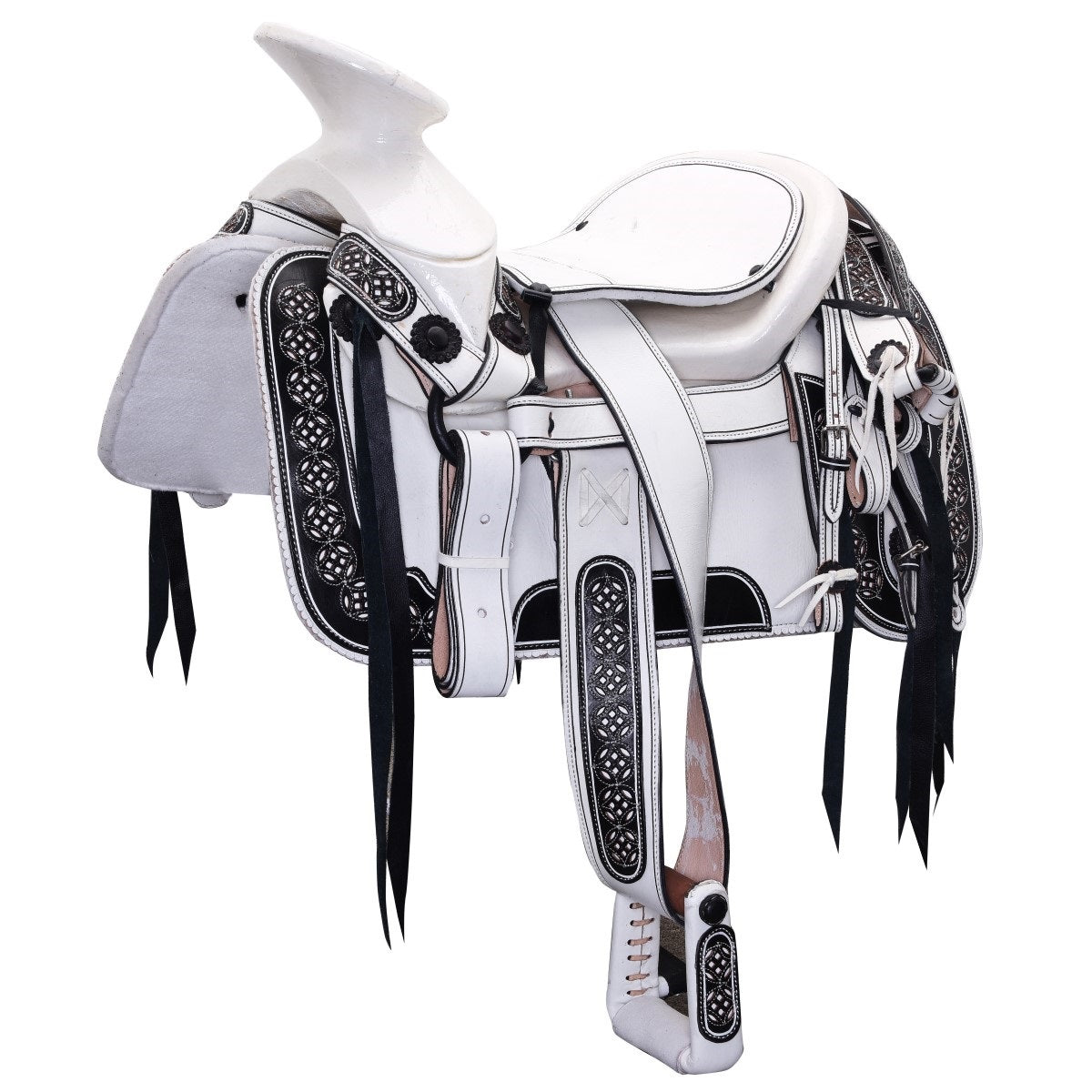Silla de Montar para Caballo TM-WD1075-1043 White Black - Horse Saddle