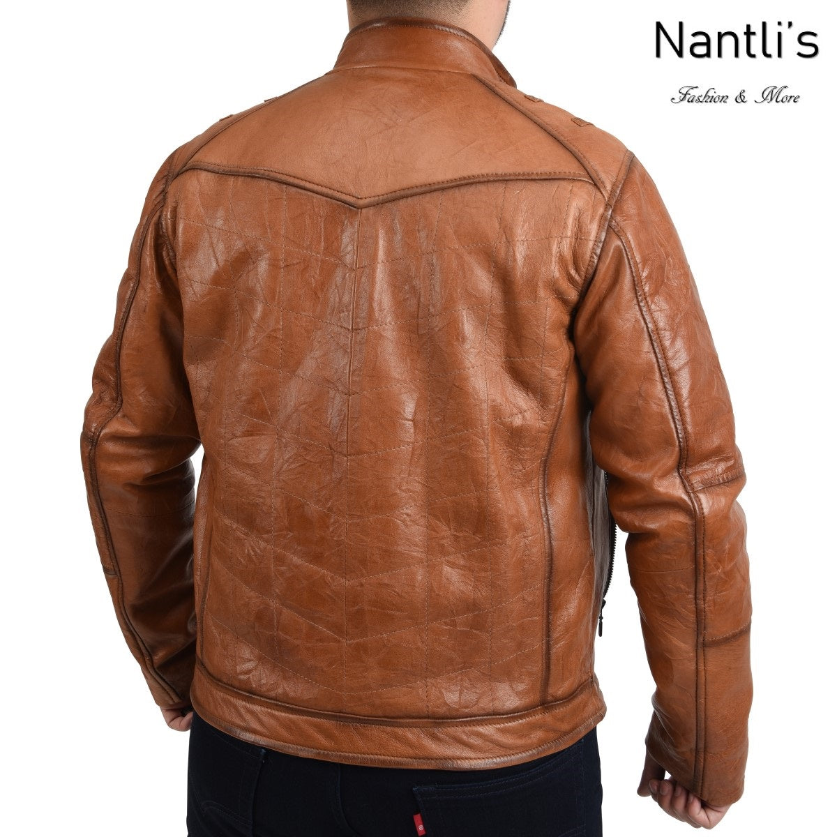 Chamarra de piel para Hombre TM-WD1818 Leather Jacket for Men Rear View